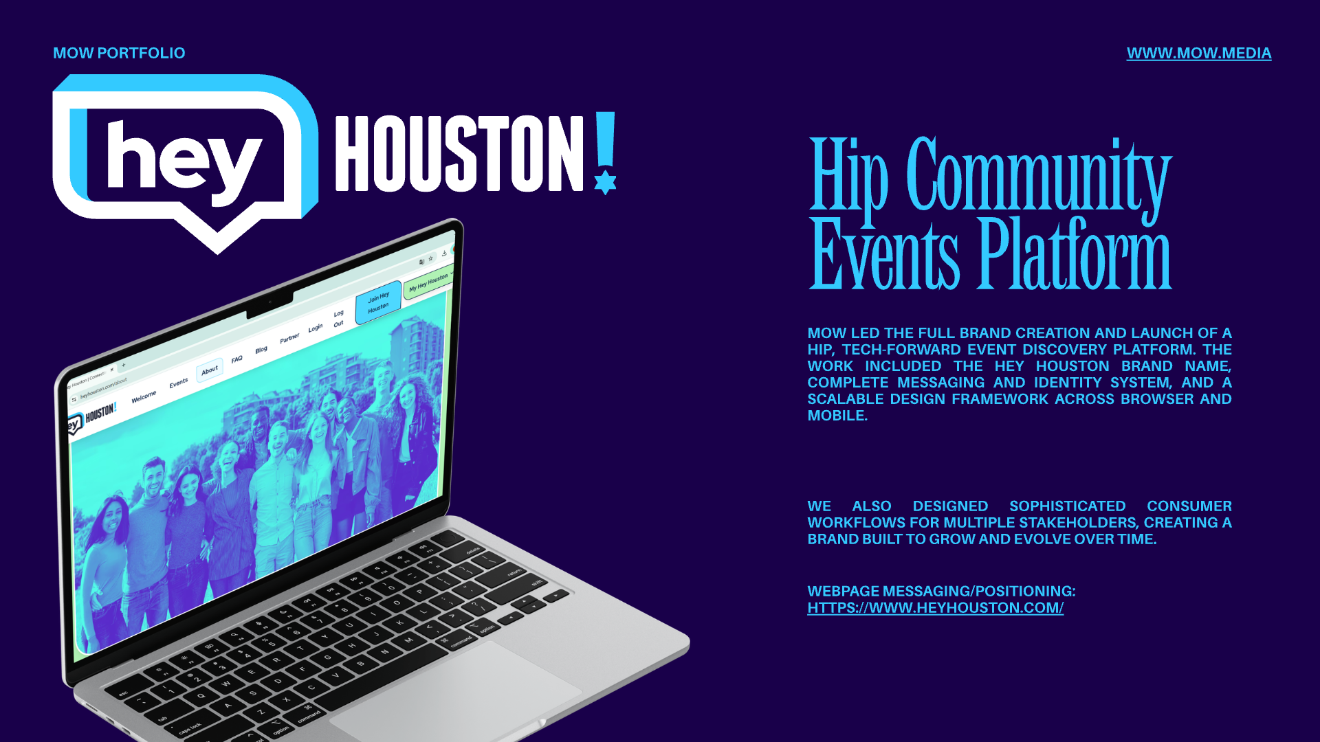 Hey Houston case study by Man of the World — event discovery platform