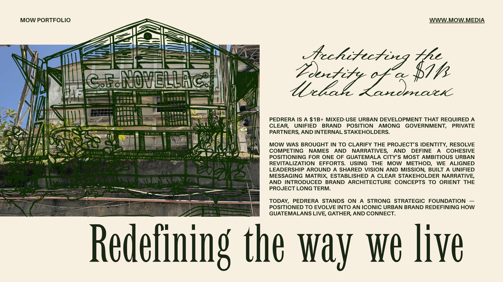 Pedrera case study by Man of the World — $1B Guatemala City development identity